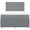 vidaXL Boxspringbett mit Matratze Hellgrau 160x200 cm Stoff