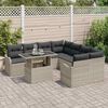 vidaXL Gartensofa-set mit Kissen 9 pcs Hellgrau Poly-Rattan
