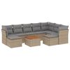 vidaXL 10-tlg. Garten-Sofagarnitur mit Kissen Beige Poly Rattan