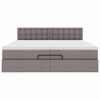 vidaXL Ottoman-Bett mit Matratzen & LEDs Taupe 200x200 cm Stoff