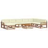 vidaXL Outdoor-Sofagarnitur mit Kissen 9 pcs Natur und Creme