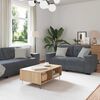 vidaXL 2-teiliges Sofa-Set mit Kissen, dunkelgrauer Samt