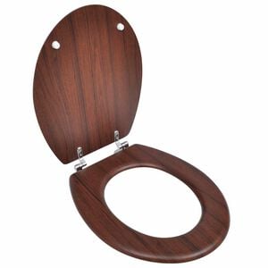 vidaXL Toilettensitz MDF Deckel Schlichtes Design Braun
