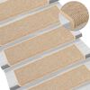 vidaXL Stufenmatten 15 Stk. 65x21x4 cm Hellbeige Rechteckiger Rand
