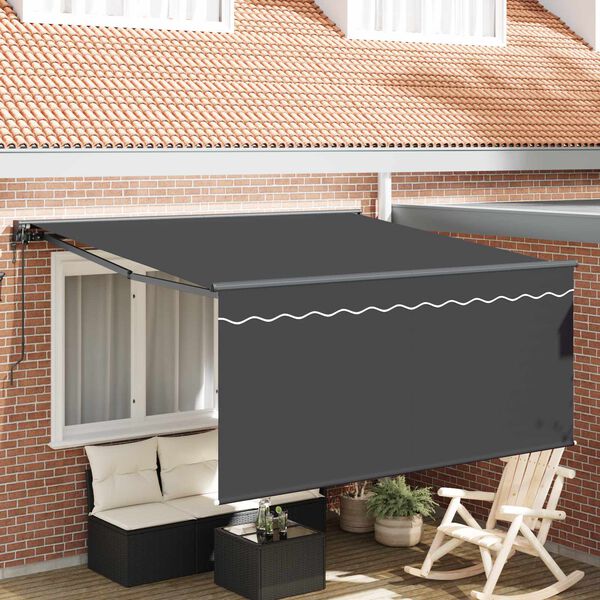 vidaXL Einziehbare Markise Anthrazit 350 x 250 cm