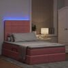 vidaXL Bett mit Stauraum und LED mit Matratze Rosa 120 x 200 cm Samt