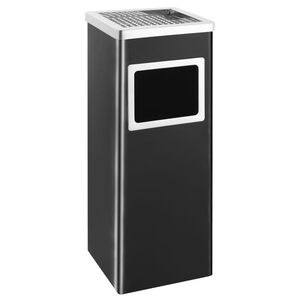 vidaXL M&uuml;lleimer mit Aschenbecher 36 L Stahl Schwarz