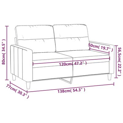 vidaXL 2-Sitzer-Sofa Taupe 120 cm Stoff