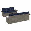 vidaXL Gartensofa-set mit Kissen 8 pcs Grau Poly-Rattan
