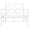 vidaXL Bettgestell mit Kopf- und Fußteil Metall Weiß 90x190 cm