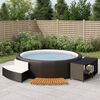 vidaXL Whirlpool-Umrandung Schwarz Poly-Rattan und Massivholz Akazie