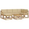vidaXL Outdoor-Sofagarnitur 7 stk. Wei&szlig; und Beige Massivholz Akazie