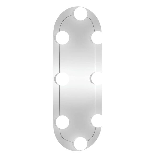 vidaXL Wandspiegel mit LED-Leuchten 15x40 cm Glas Oval