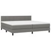 vidaXL Boxspringbett mit Matratze & LED Dunkelgrau 200x200 cm Stoff
