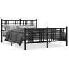 vidaXL Bettgestell mit Kopf- und Fu&szlig;teil Metall Schwarz 150x200 cm