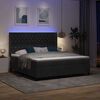 vidaXL LED Boxspringbett mit Matratze Argyle Schwarz 180 x 200 cm Samt