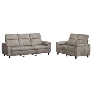 vidaXL Sofa-Set 2 pcs Hellgrau Kunstwildleder