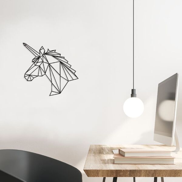 Homemania Wanddekoration Einhorn 53x50 cm Stahl Schwarz