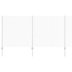 vidaXL Maschendrahtzaun mit Pfosten 10 x 1,2 m Verzinkter Stahl Silber