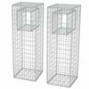 vidaXL Gabionenkorb Pfosten/Pflanzkasten 2 Stk. Stahl 50&times;50&times;160 cm