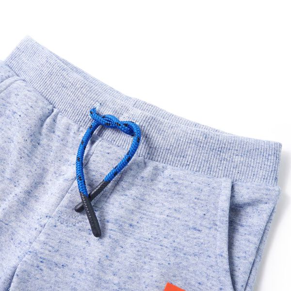 Kindershorts mit Kordelzug Blau Melange 140