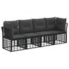 vidaXL Outdoor-Sofagarnitur Schwarz Polyester