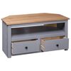 vidaXL TV-Eckschrank Grau 93 x 49 x 49 cm Massivholz Panama-Kiefer
