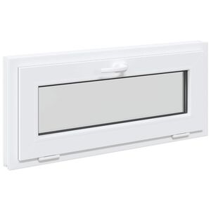 vidaXL Kellerfenster RISOR 90 x 40 cm PVC und Glas Wei&szlig;
