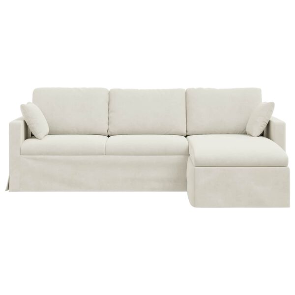 vidaXL Sofa Creme Gesamtabmessungen: 228 x 134 x 80 cm (B x T x H)