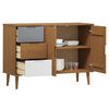 vidaXL Sideboard MOLDE Braun 113x40x80 cm Massivholz Kiefer