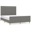 vidaXL Bettgestell ohne Matratze Dunkelgrau 140x200 cm Stoff