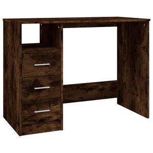 vidaXL Schreibtisch mit Schubladen R&auml;uchereiche 102x50x76 cm