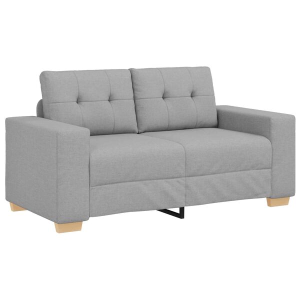 vidaXL Sofa 2 pcs Grau Leinenmischgewebe