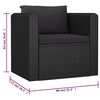 vidaXL 10-tlg. Garten-Lounge-Set mit Kissen Poly Rattan Schwarz