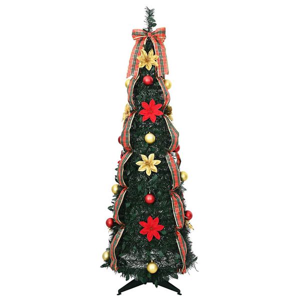 vidaXL K&uuml;nstlicher Weihnachtsbaum mit 100 LEDs Gr&uuml;n 155 cm PVC