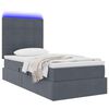 vidaXL Bett mit Stauraum und LED mit LED Dunkelgrau 90 x 200 cm Samt
