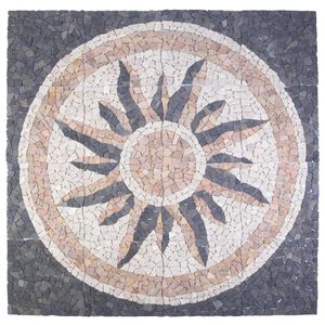 vidaXL Mosaikfliesen Sonnenmuster Mehrfarbig 120 x 120 cm aus Marmor