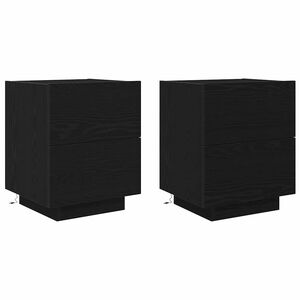 vidaXL Nachttisch 2 Stk. Schwarz Eichen-Optik 45 x 40 x 55 cm
