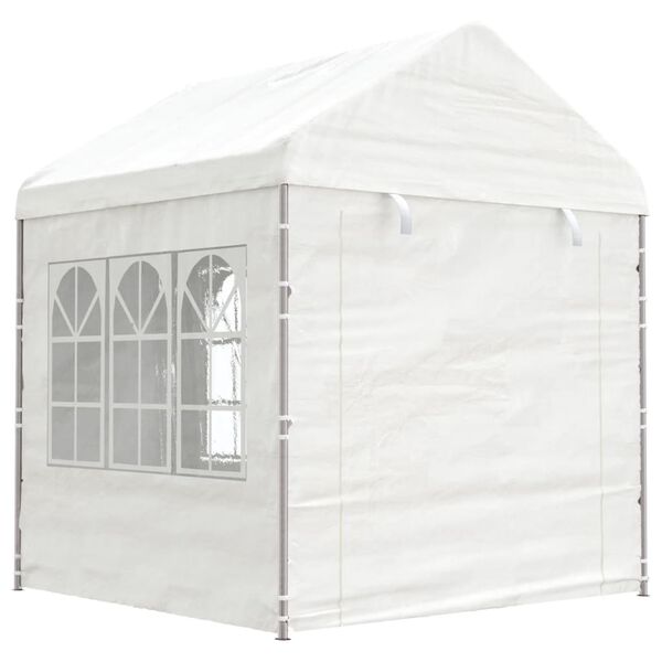vidaXL Pavillon mit Dach Weiß 8,92x2,28x2,69 m Polyethylen