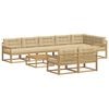vidaXL Outdoor-Sofagarnitur 9 stk. 8-Sitzer Wei&szlig; und Beige Polyester
