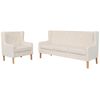 vidaXL 2-tlg. Sofa-Set Stoff Cremewei&szlig;
