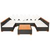 vidaXL 7-tlg. Garten-Lounge-Set mit Auflagen Poly Rattan Schwarz