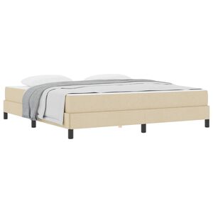 vidaXL Boxspringbett mit Matratze Creme 180 x 200 cm Stoff
