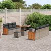 vidaXL Gartensofa-set mit Kissen 10 pcs Grau