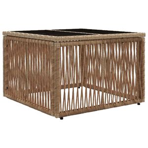 vidaXL Gartentisch Beige und Schwarz 55 x 55 x 37 cm