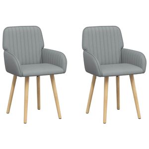 vidaXL Esszimmerst&uuml;hle 2 pcs Stoff Hellgrau 56,5 x 50 x 87,5 cm