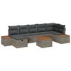 vidaXL Garten-Sofa-Set mit Kissen mit Speicher 8 pcs Grau Poly-Rattan
