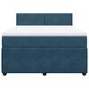 vidaXL Boxspringbett mit Matratze Blau 140x200 cm Samt