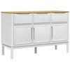 vidaXL Sideboard FLORO Weiß 114x43x74 cm Massivholz Kiefer