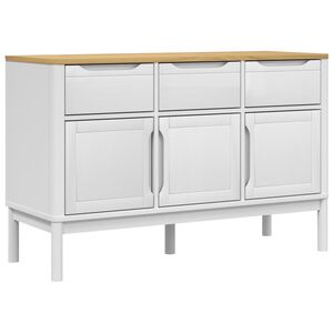 vidaXL Sideboard FLORO Wei&szlig; 114x43x74 cm Massivholz Kiefer